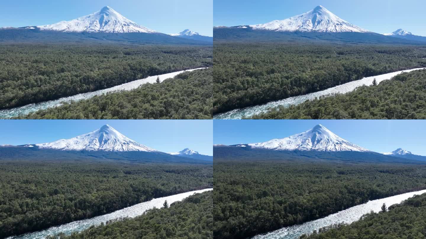 智利巴塔哥尼亚瓦拉斯港的奥索尔诺火山