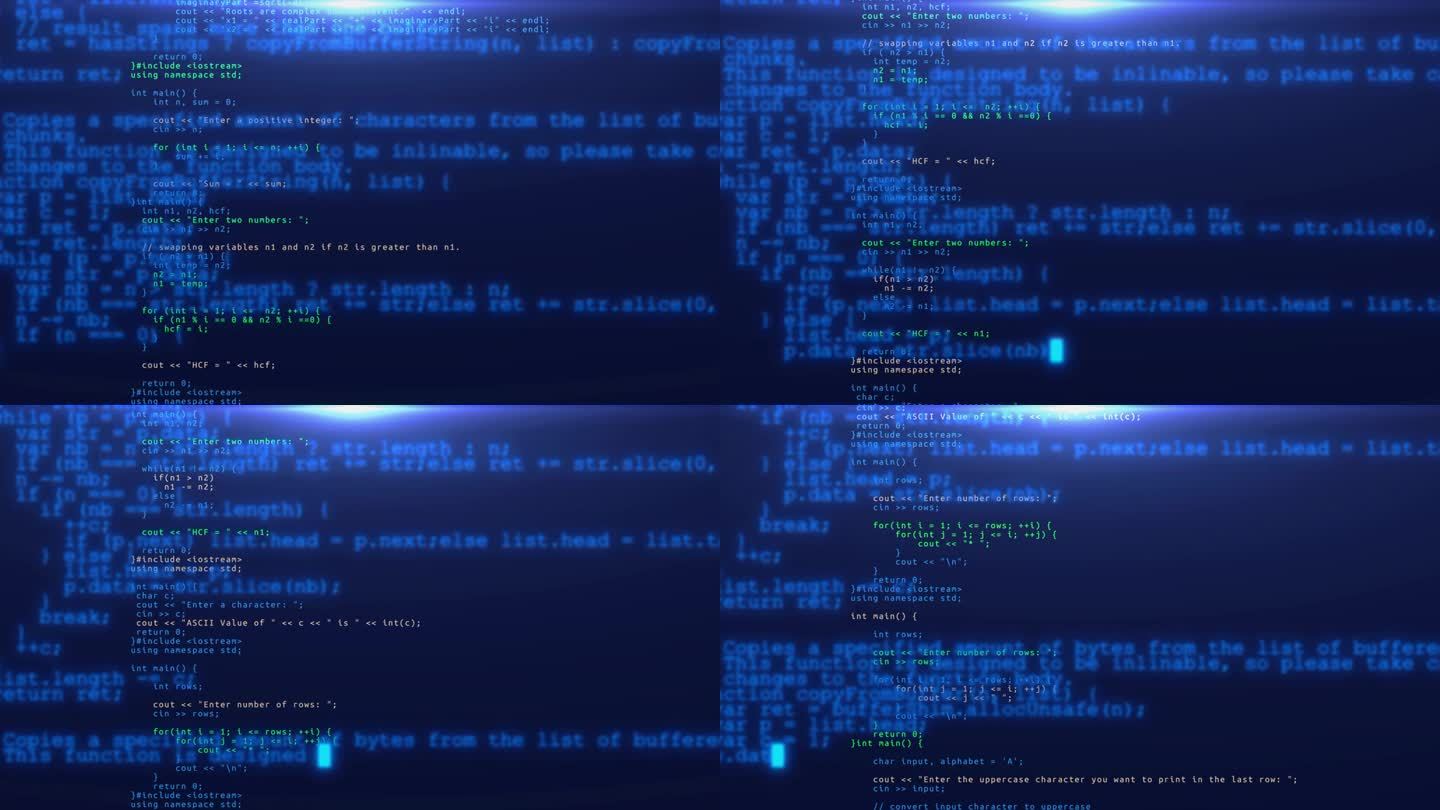 系统信息代码显示在屏幕上。背景与程序模块在一个网络空间。