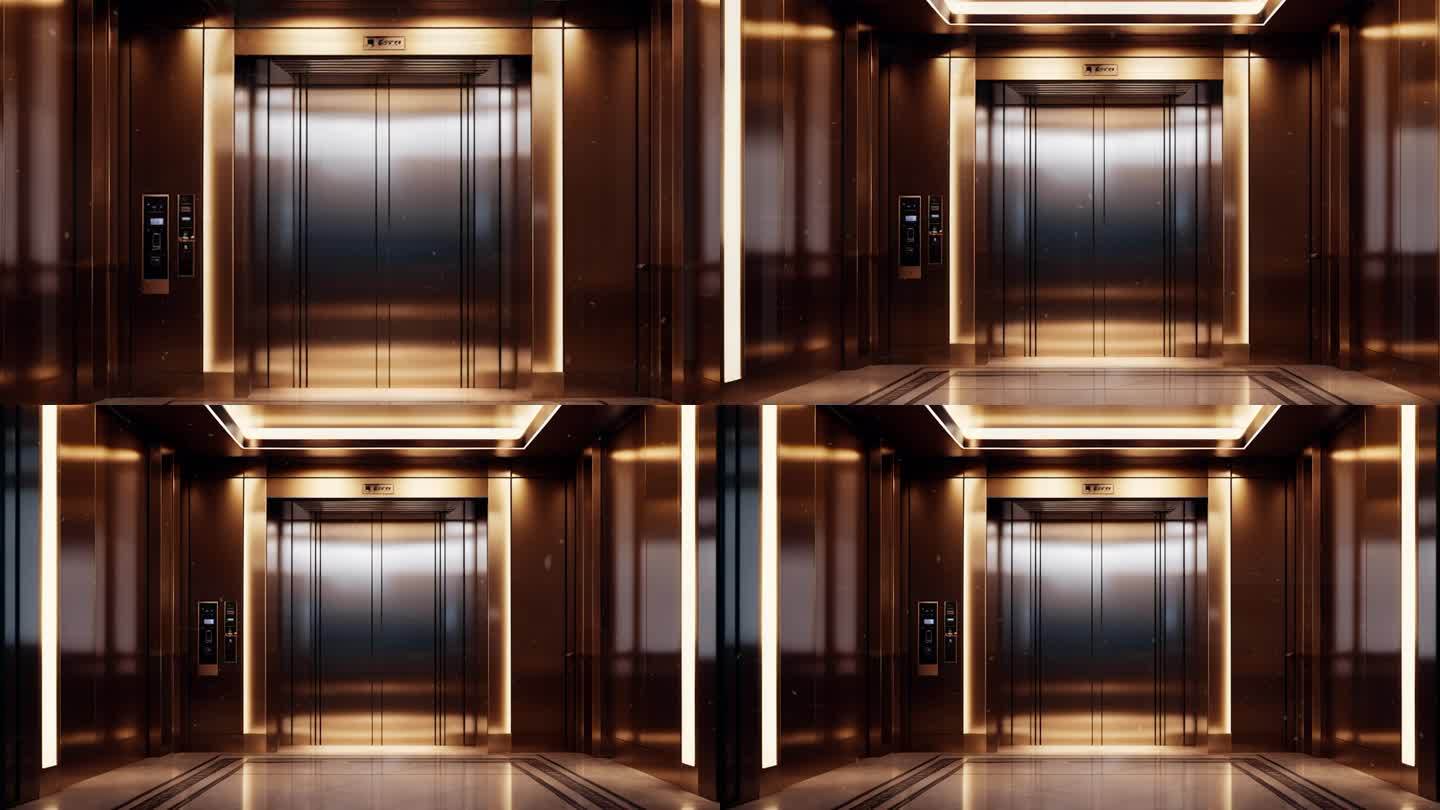 金属门电梯电梯间概念背景04