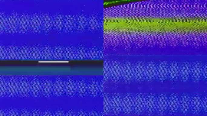 垂直视频vhs故障蓝粒模拟噪声