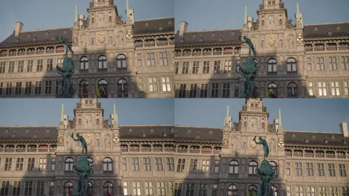 比利时安特卫普的格罗特市场——位于老城区的中央广场，周围环绕着市政厅、布拉博喷泉和市政厅