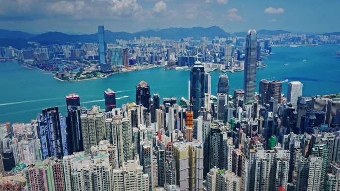 【正版素材】香港大景全景大气俯拍7204