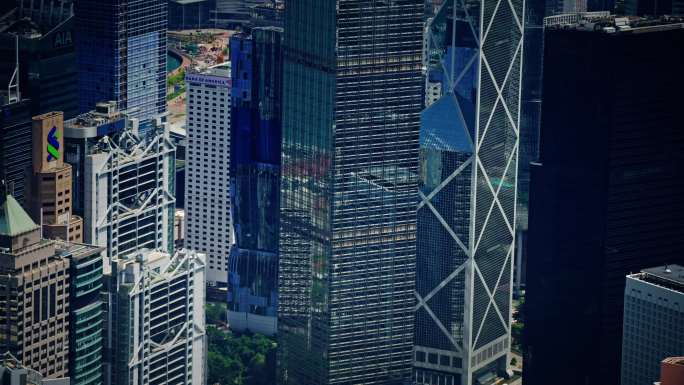 【正版素材】香港大景全景大气俯拍7173