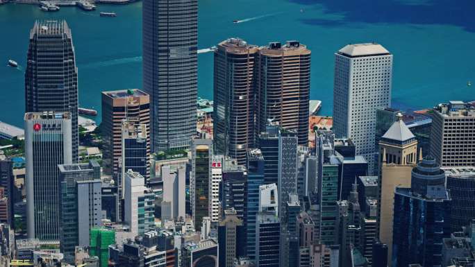 【正版素材】香港大景全景大气俯拍7222