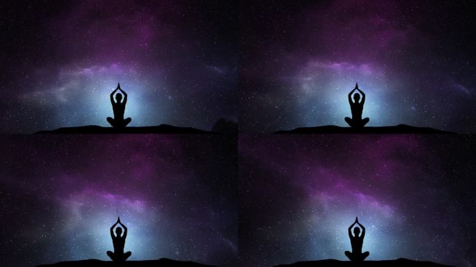 宇宙瑜伽冥想的Parvatasana姿势