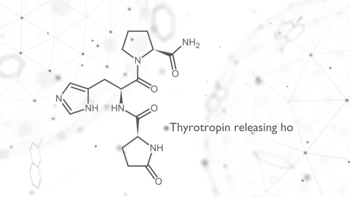 TRH或促甲状腺激素释放激素化学式。化学分子结构。