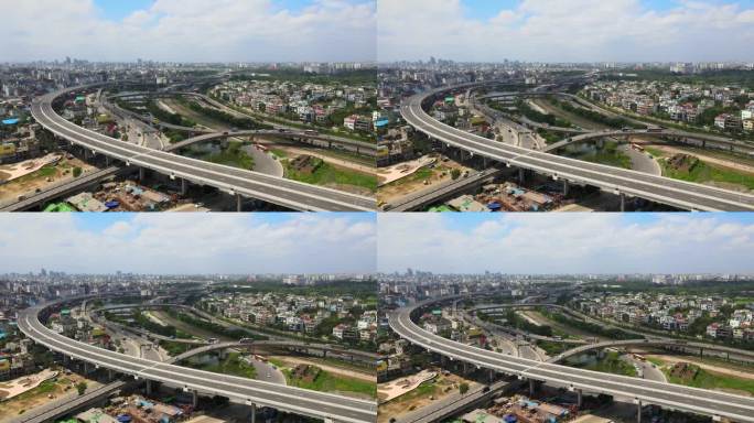 达卡高架公路。孟加拉国达卡的高速公路。孟加拉国的基础设施发展