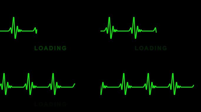 加载绿色心电图- 4k视频