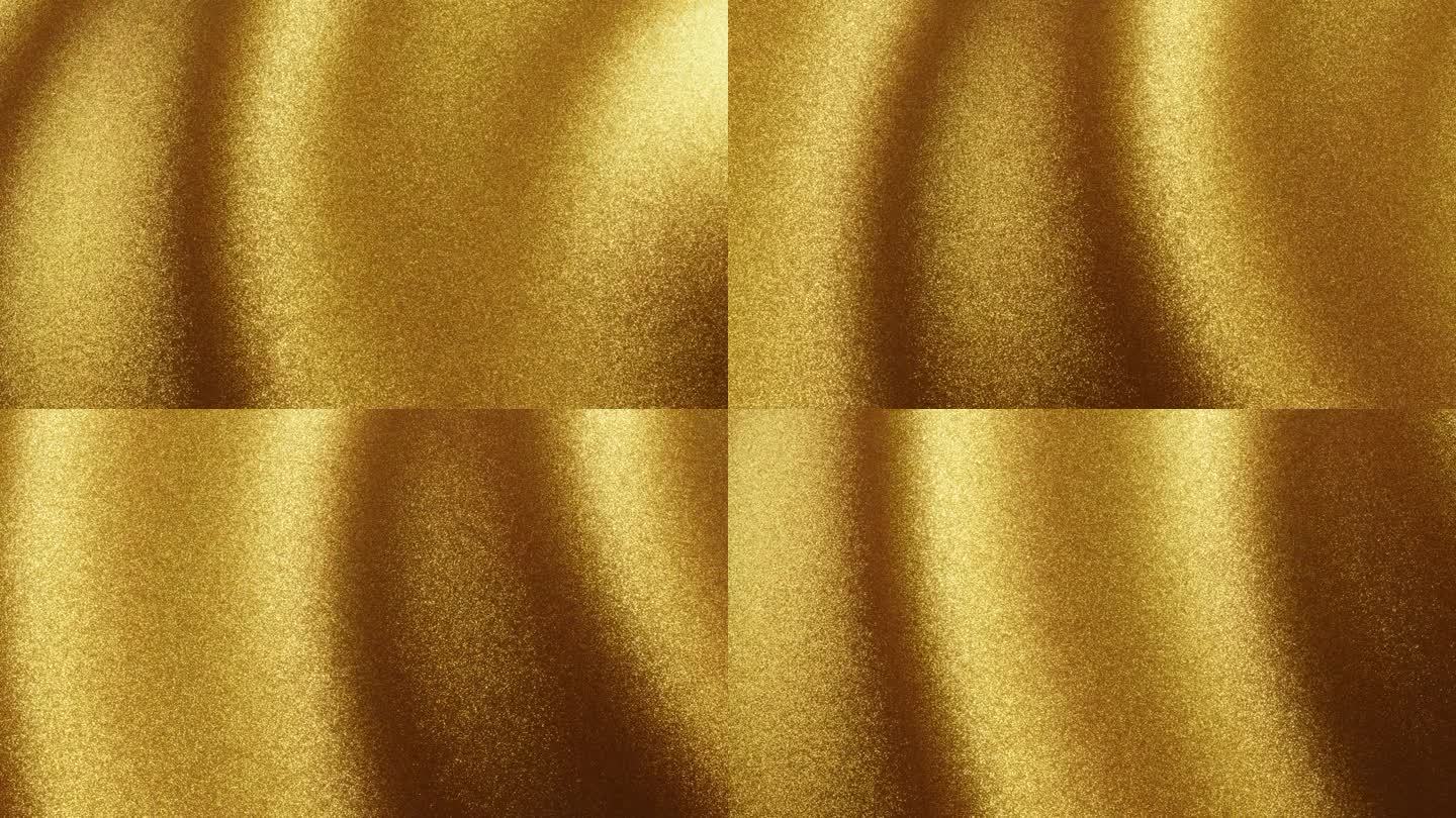 闪闪发光的金色波浪:令人惊叹和闪闪发光的漩涡-迷人的视频背景化妆品美容博客3D渲染