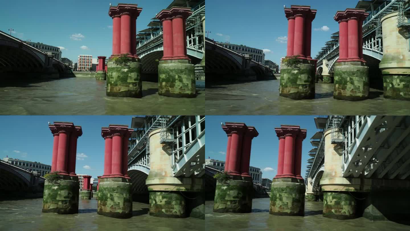 伦敦城市天际线泰晤士河大桥巡游