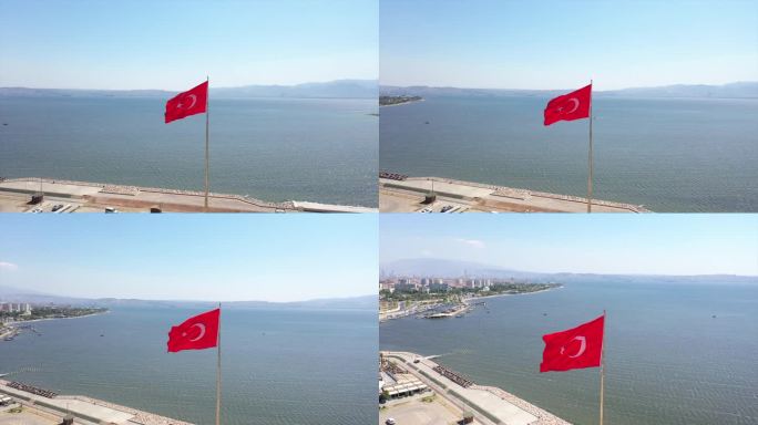 无人机拍摄的土耳其国旗