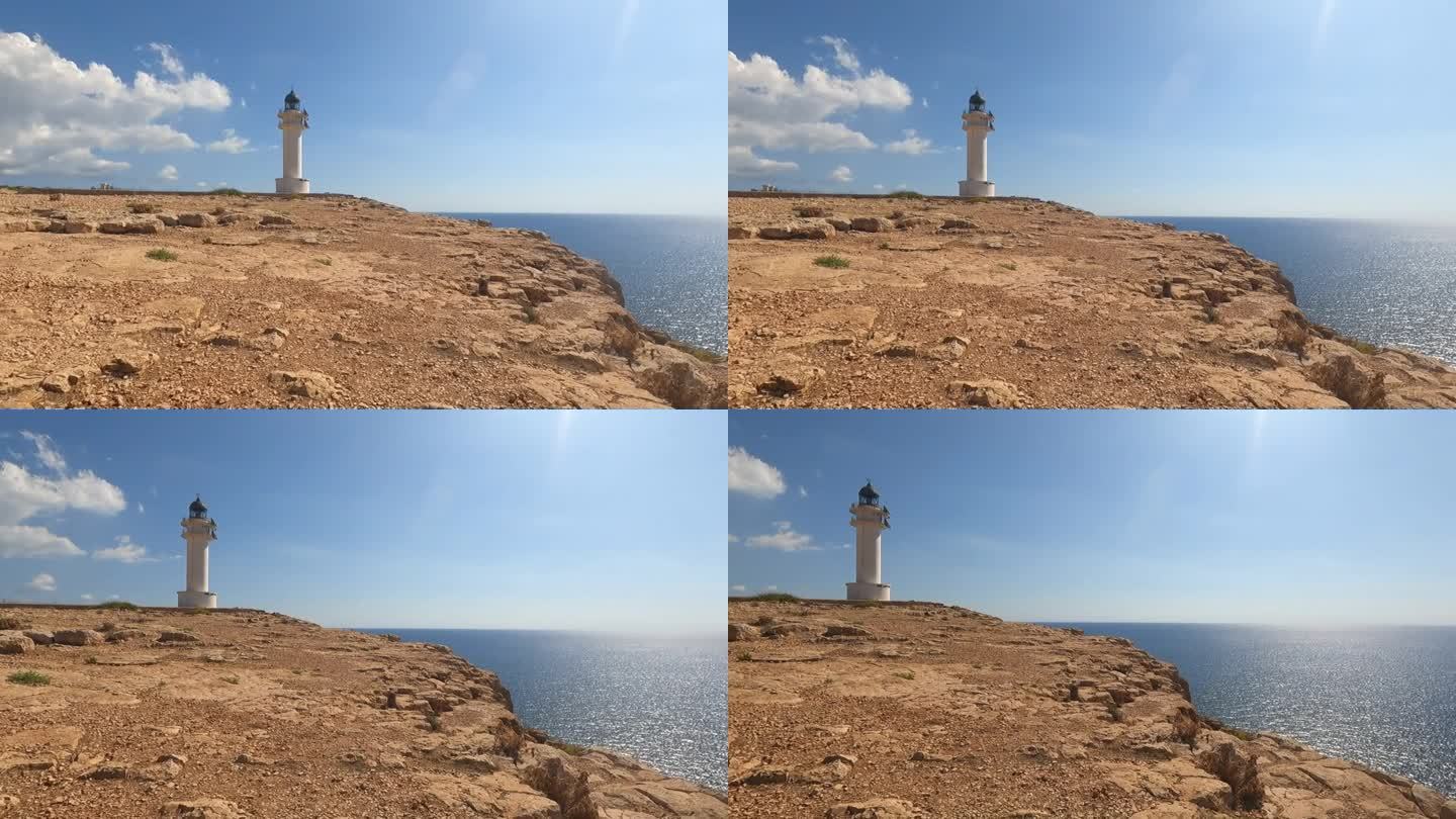 西班牙巴利阿里群岛福门特拉岛的巴巴利亚角灯塔