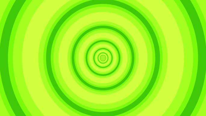 飞行通过光学错觉的圆圈创造抽象的隧道。绿色的频谱。现代彩色4k无缝循环动画。