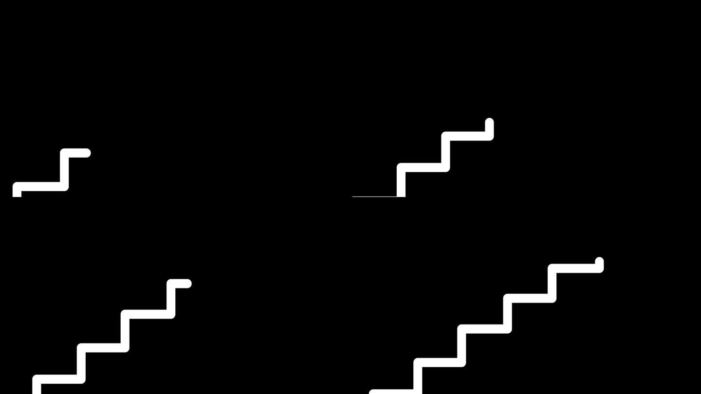 楼梯的动画。企业理念进步，成功，事业进步，攀登事业阶梯或阶梯。梯子运动设计