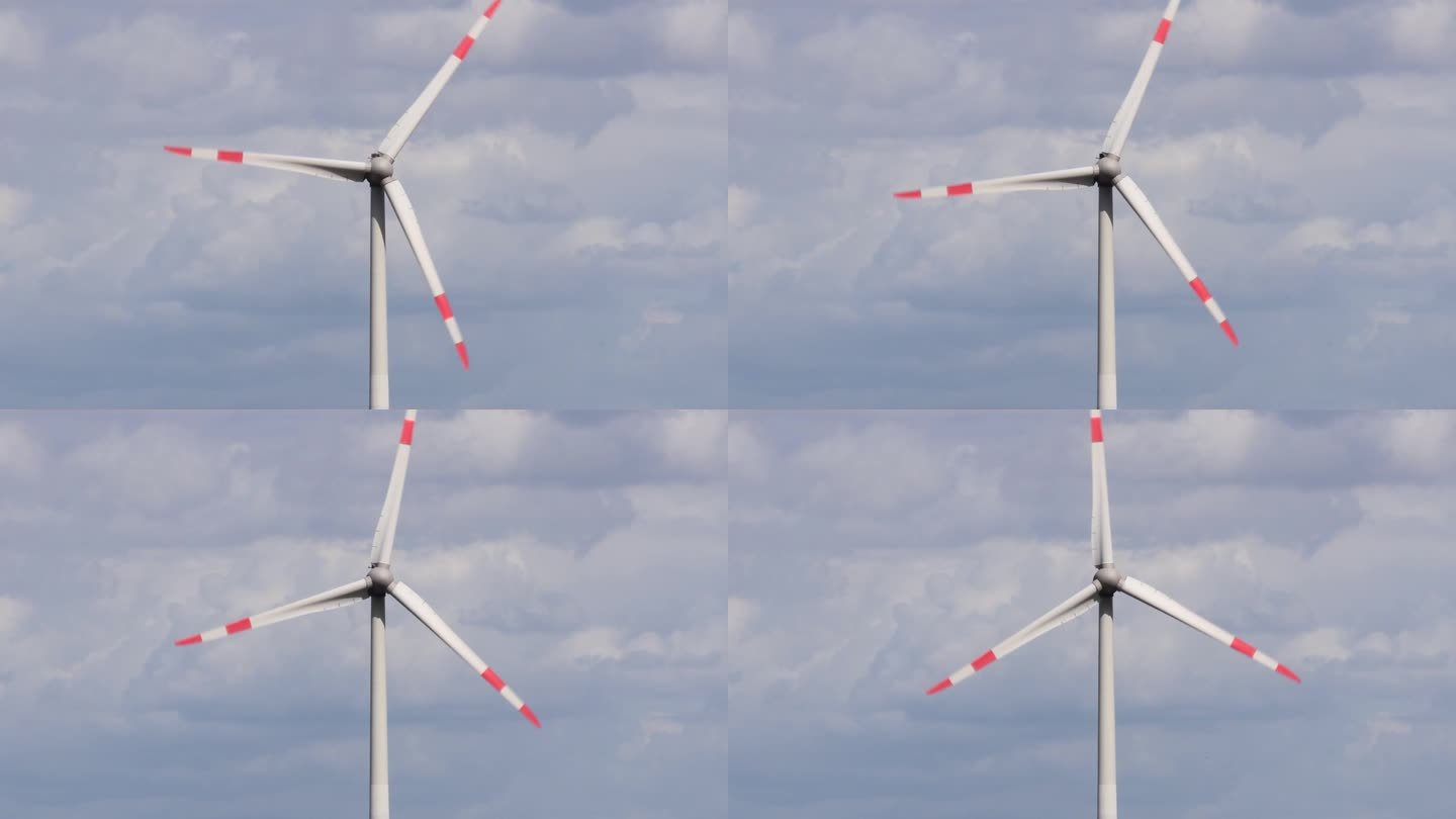 强风中的单个风力涡轮机4k 30fps视频