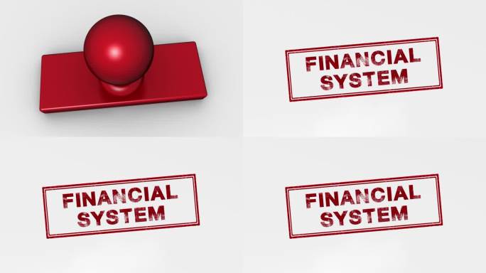 金融体系盖章特效动态素材红色印章