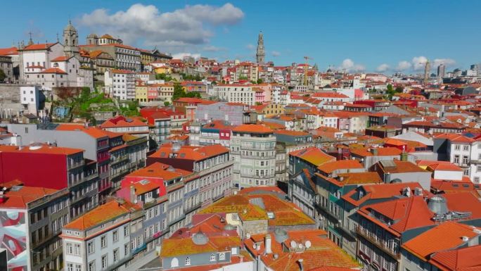 无人机拍摄的葡萄牙波尔图城市景观