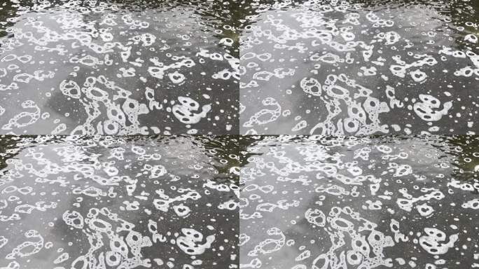 迷人的泡沫运动:泡沫在池塘表面的慢动作运动