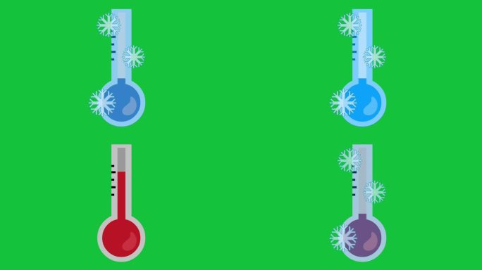 视频动画图标冻结温度计霜