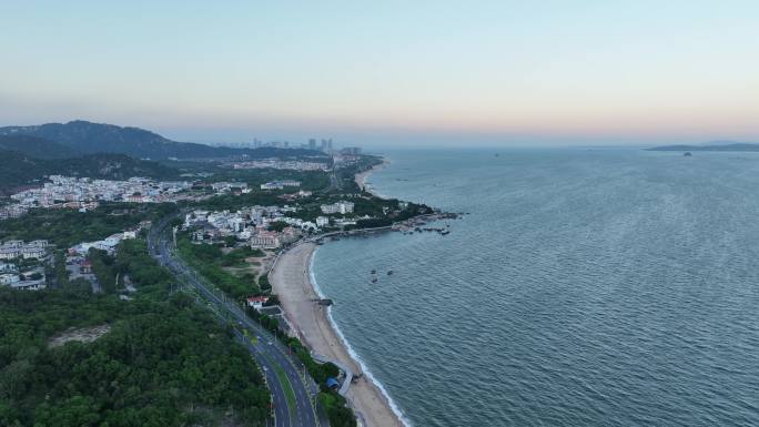 厦门金沙湾海岸线航拍环岛南路风光海边风景