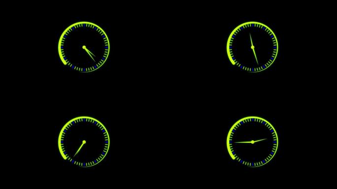时钟，数字倒计时时钟计时在一分钟或60秒到零秒。白色文本数字孤立的黑色背景。