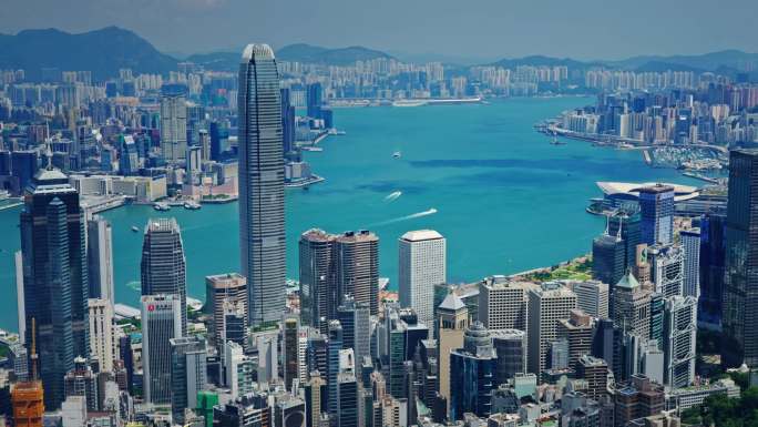 【正版素材】香港大景全景大气俯拍7201