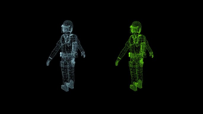 未来的3D科幻军事特警战士:4K动画