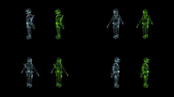 未来的3D科幻军事特警战士:4K动画