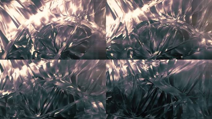 3d渲染动画展示了一个迷人的抽象宝石魔法水晶轻轻旋转，揭示其复杂的三维形状。数字背景