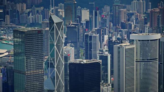 【正版素材】香港大景全景大气俯拍7180