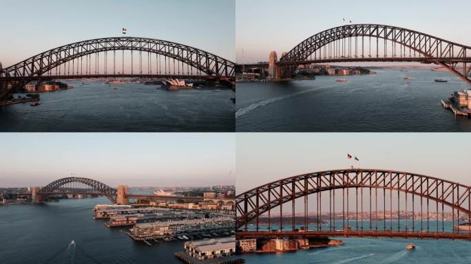 澳大利亚，悉尼港湾大桥夕阳时刻