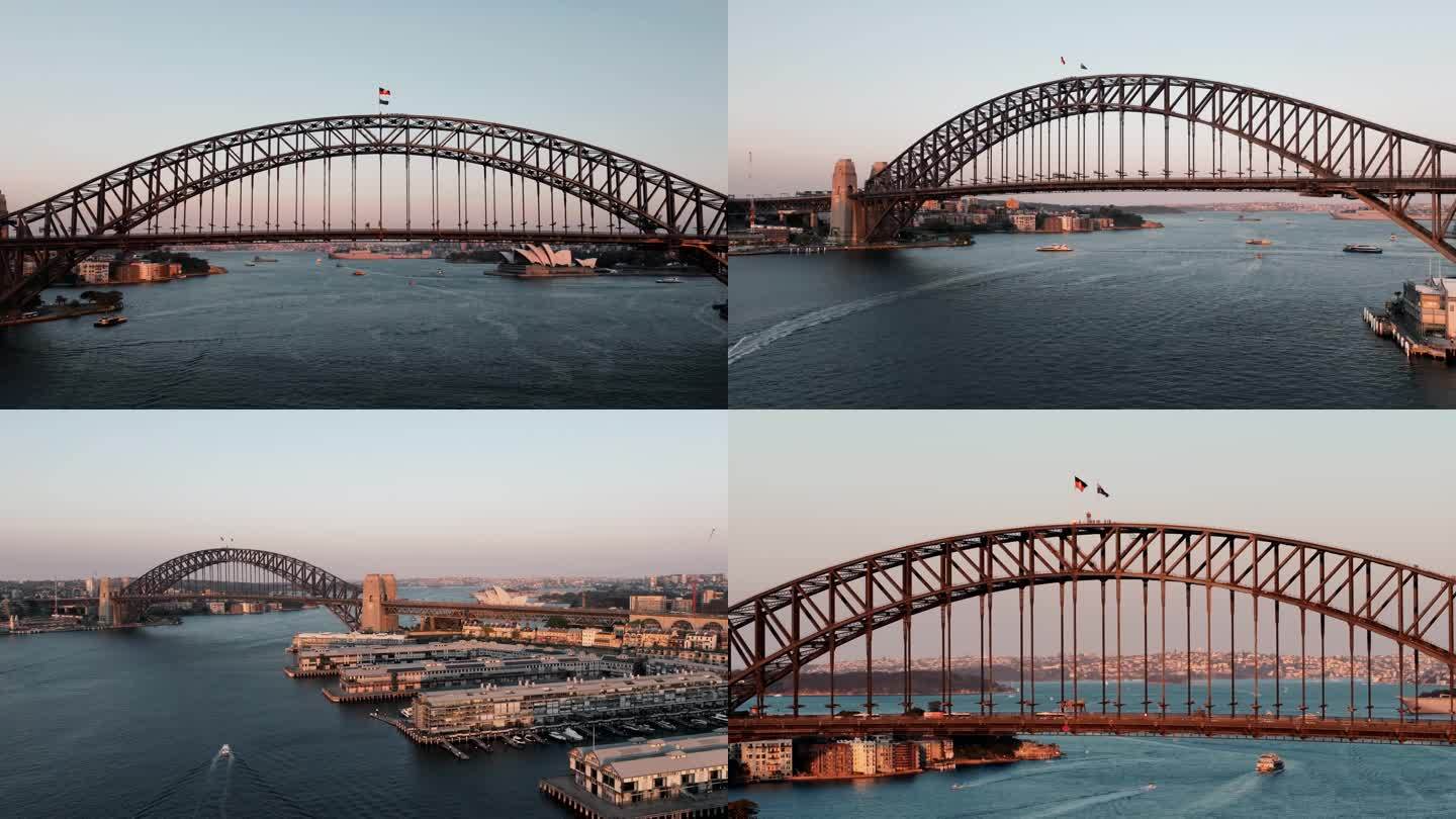 澳大利亚，悉尼港湾大桥夕阳时刻
