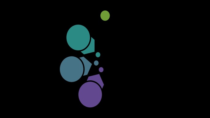 动画彩色模板的信息图表从箭头和圆圈，安排在圆圈中，为7个位置。阿尔法通道