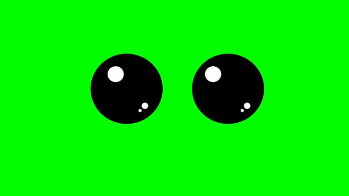 卡通简单卡哇伊眨眼绿屏插入，色度键绿屏图形运动天气图标。库存视频3D动画。超高分辨率。