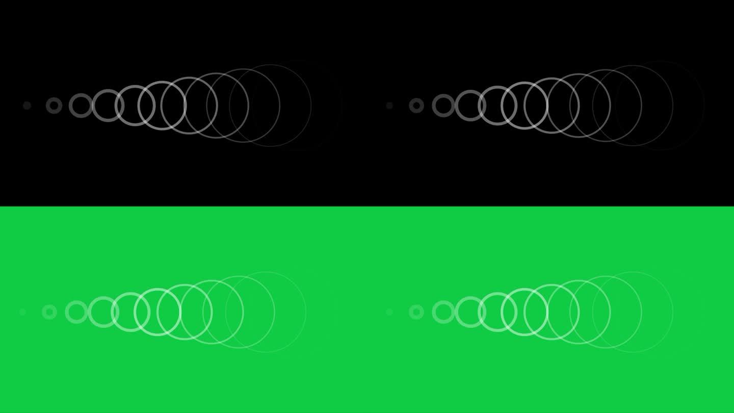 白色无线电波从侧面看黑色和绿色的背景。