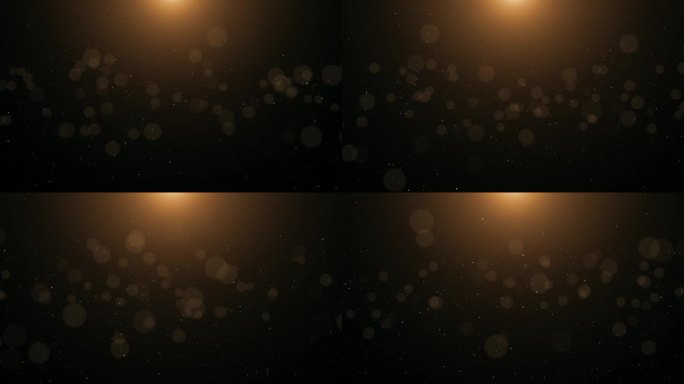 圣诞灯波光粼粼，颗粒金色的光线。喜庆的金尘背景。