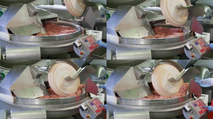 旋切绞肉机是肉厂加工肉糜的设备。