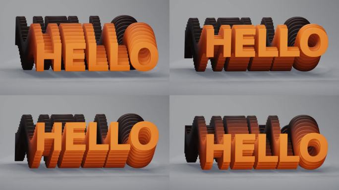 Hello Word，动态和引人入胜的动态动画文本“Hello”:理想的社交媒体背景，视频编辑，彩色