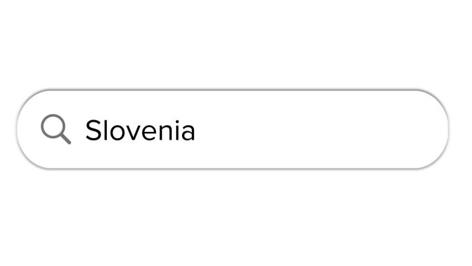 Www搜索栏图标与斯洛文尼亚文本隔离在白色背景上