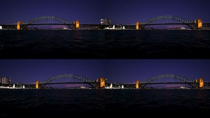 悉尼海港大桥夜景航拍