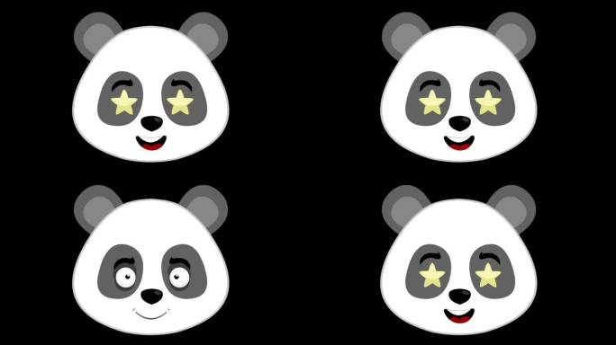 视频动画头熊猫熊星眼崇拜的表情
