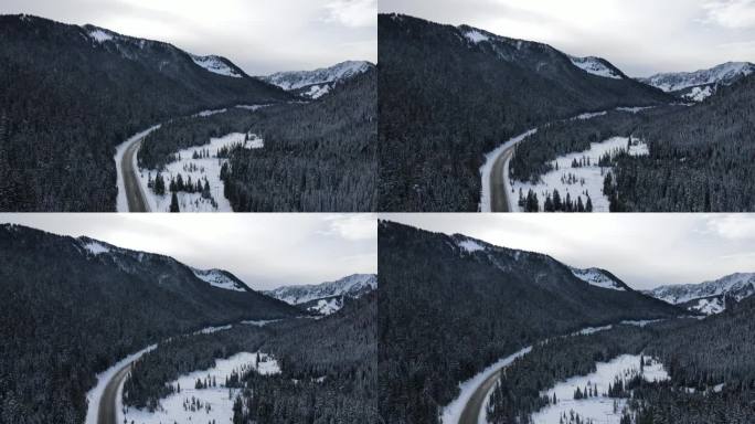 驶进白雪皑皑的华盛顿州立公路