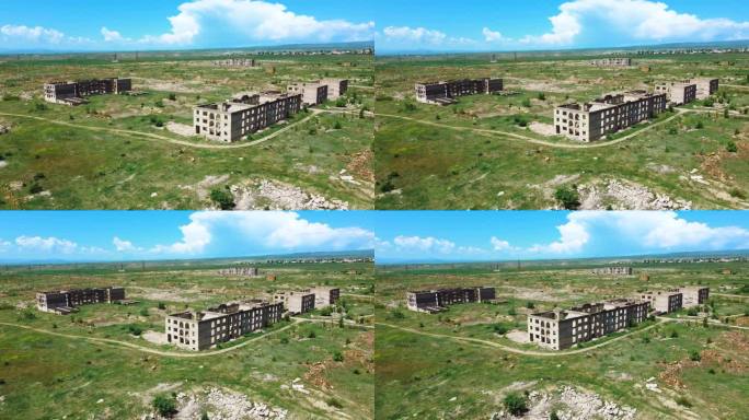 1988年12月7日，在亚美尼亚的Gyumri市，无人机拍摄了被地震摧毁的建筑物残骸