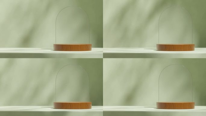 磨砂玻璃拱门背景在渲染3d素材模板模型木纹理圆柱裙台循环无缝阴影动画