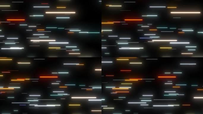 4k发光的科幻科技视频动画与霓虹激光射线-技术-数字背景