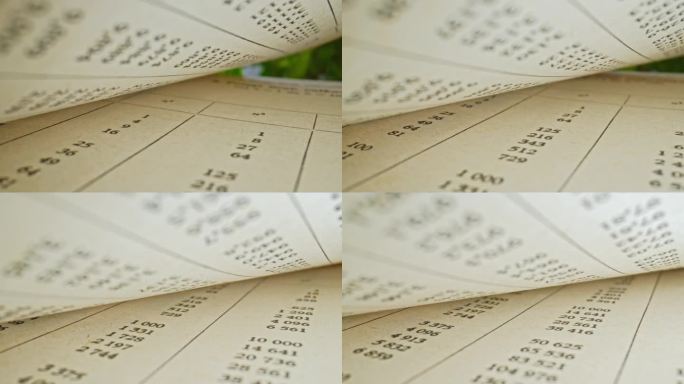 数学表书与数字列表显示的结果计算的平方探针透镜
