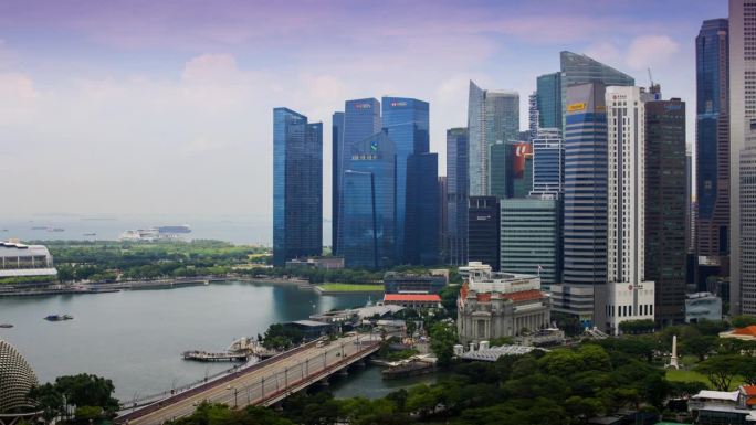 新加坡的天际线城市风光旅游胜地夜景景观