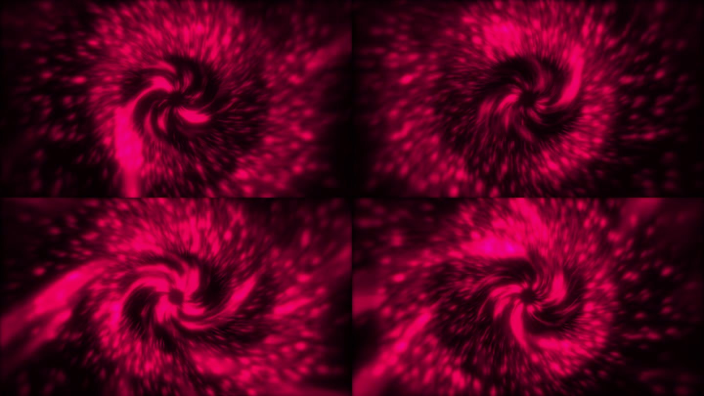 旋转空间粒子红宝石点霓虹灯圆点技术动画背景，旋转万花筒漩涡动画背景的标志和标题