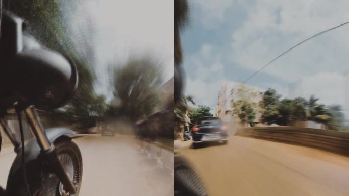 低角度超缩镜头的一个司机在高速公路上加速股票视频垂直镜头1080
