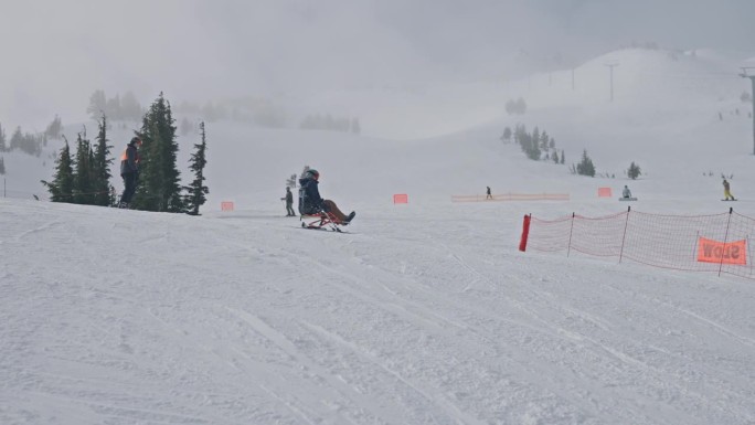 适应性运动员坐式滑雪
